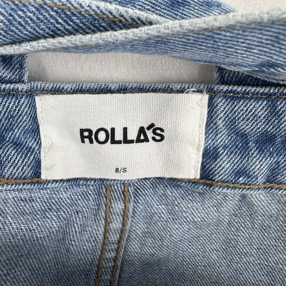 Rolla's Original High Rise Cutoff Short Overalls Denim Jean Women's Size Small - Picture 5 of 9
